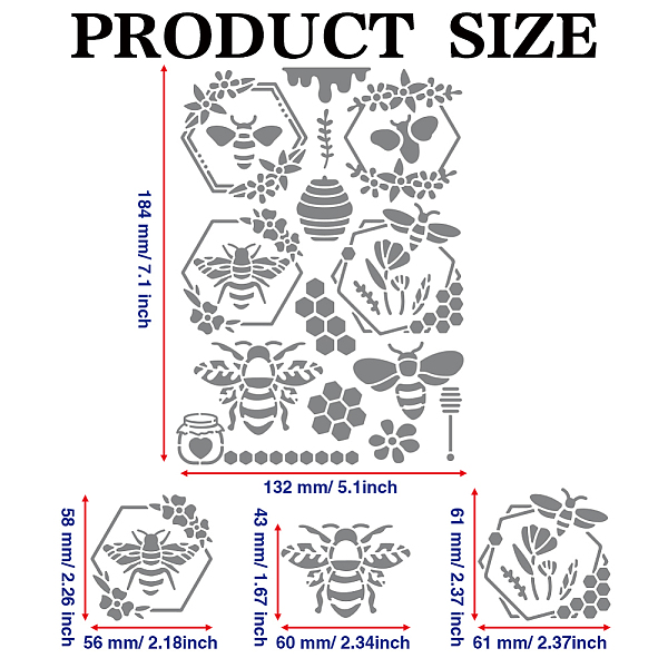 PandaHall MAYJOYDIY Bee Honeycomb Metal Stencils Bee Metal Journal Stencils Stainless Steel Stencils 5.5×7.5inch for DIY Scrapbooking Photo...
PandaHall MAYJOYDIY Bee Honeycomb Metal Stencils Bee Metal Journal Stencils Stainless Steel Stencils 5.5×7.5inch for DIY Scrapbooking Photo...