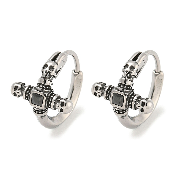 PandaHall 316 Surgical Stainless Steel Hoop Earrings, with Cubic Zirconia, Black, Cross with Skull, Antique Silver, 14x11.5mm 316 Surgical...
PandaHall 316 Surgical Stainless Steel Hoop Earrings, with Cubic Zirconia, Black, Cross with Skull, Antique Silver, 14x11.5mm 316 Surgical...