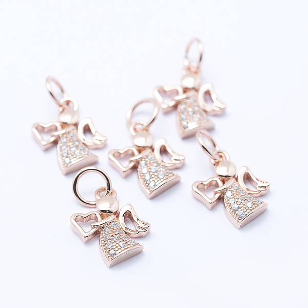 PandaHall Brass Micro Pave Cubic Zirconia Charms, Angel, Lead Free & Nickel Free & Cadmium Free, Rose Gold, 12x9.5x2mm, Hole: 3.5mm..., Clear
PandaHall Brass Micro Pave Cubic Zirconia Charms, Angel, Lead Free & Nickel Free & Cadmium Free, Rose Gold, 12x9.5x2mm, Hole: 3.5mm..., Clear