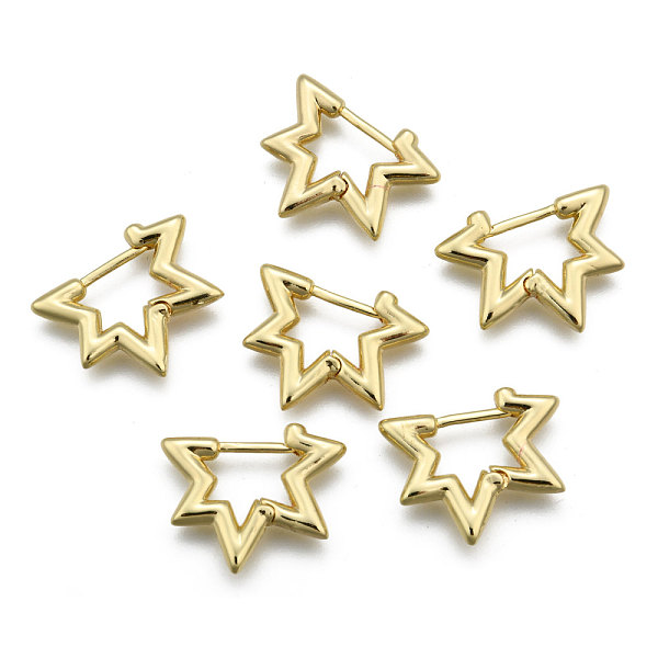 PandaHall Brass Huggie Hoop Earring, Star, Real 18K Gold Plated, 19x17x3mm, Pin: 1mm Brass Star
PandaHall Brass Huggie Hoop Earring, Star, Real 18K Gold Plated, 19x17x3mm, Pin: 1mm Brass Star