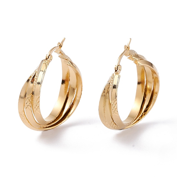 PandaHall 304 Stainless Steel Hoop Earrings, Ring, Golden, 35.5x30.5x10mm, Pin: 0.7mm 304 Stainless Steel Ring
PandaHall 304 Stainless Steel Hoop Earrings, Ring, Golden, 35.5x30.5x10mm, Pin: 0.7mm 304 Stainless Steel Ring