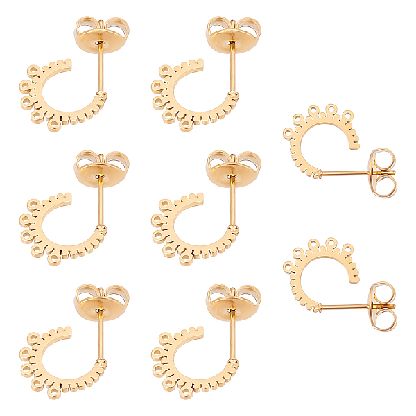 PandaHall UNICRAFTALE 4 Pairs 304 Stainless Steel Stud Earring Findings with Earring Backs/Ear Nut and Loop C-shape Stud Earring Gold Plated...
PandaHall UNICRAFTALE 4 Pairs 304 Stainless Steel Stud Earring Findings with Earring Backs/Ear Nut and Loop C-shape Stud Earring Gold Plated...