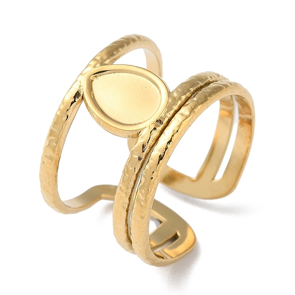 PandaHall 304 Stainless Steel Open Cuff Ring Components, Bezel Cup Ring Settings, Teardrop, Real 18K Gold Plated, US Size 7(17.3mm), Tray...
PandaHall 304 Stainless Steel Open Cuff Ring Components, Bezel Cup Ring Settings, Teardrop, Real 18K Gold Plated, US Size 7(17.3mm), Tray...