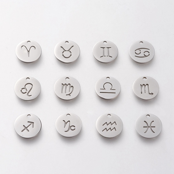 PandaHall 304 Stainless Steel Hollow Charms Sets, Flat Round with Constellation, include Capricorn, Cancer, Leo, Sagittariu, Gemini, Aries...
PandaHall 304 Stainless Steel Hollow Charms Sets, Flat Round with Constellation, include Capricorn, Cancer, Leo, Sagittariu, Gemini, Aries...