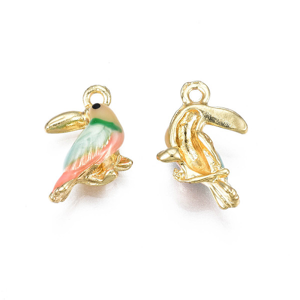 PandaHall Rack Plating Alloy Pendants, with Enamel, Cadmium Free & Lead Free, Parrot, Medium Aquamarine, 12x17x5mm, Hole: 1.4mm Alloy+Enamel...
PandaHall Rack Plating Alloy Pendants, with Enamel, Cadmium Free & Lead Free, Parrot, Medium Aquamarine, 12x17x5mm, Hole: 1.4mm Alloy+Enamel...