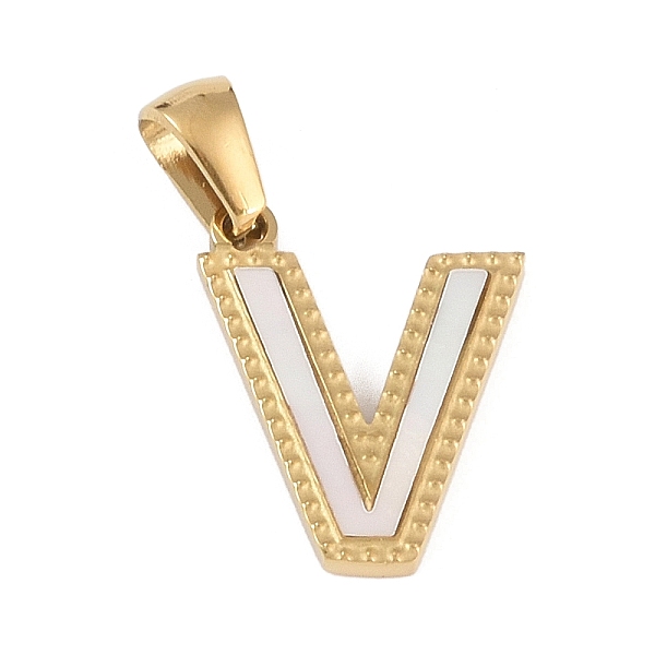 PandaHall Natural White Shell Alphabet Pendants, Ion Plating(IP) Real 18K Gold Plated 304 Stainless Steel Charms, Letter V, 17x13.5x1.5mm...
PandaHall Natural White Shell Alphabet Pendants, Ion Plating(IP) Real 18K Gold Plated 304 Stainless Steel Charms, Letter V, 17x13.5x1.5mm...