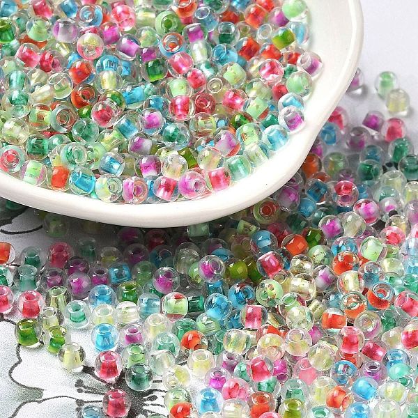 PandaHall Transparent Glass Round Seed Beads, Inside Colours, Round, Mixed Color, 6/0, 4x3mm, Hole: 1.2mm, about 7258pcs/pound Glass..., Multicolor
PandaHall Transparent Glass Round Seed Beads, Inside Colours, Round, Mixed Color, 6/0, 4x3mm, Hole: 1.2mm, about 7258pcs/pound Glass..., Multicolor