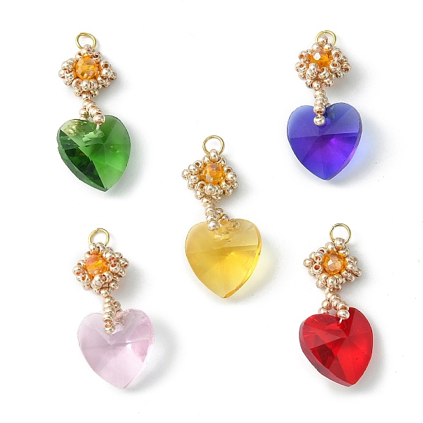 PandaHall Glass Pendants, with 304 Stainless Steel Jump Rings, Heart Charms, Mixed Color, 29x14x7mm, Hole: 2mm Glass Heart Multicolor
PandaHall Glass Pendants, with 304 Stainless Steel Jump Rings, Heart Charms, Mixed Color, 29x14x7mm, Hole: 2mm Glass Heart Multicolor