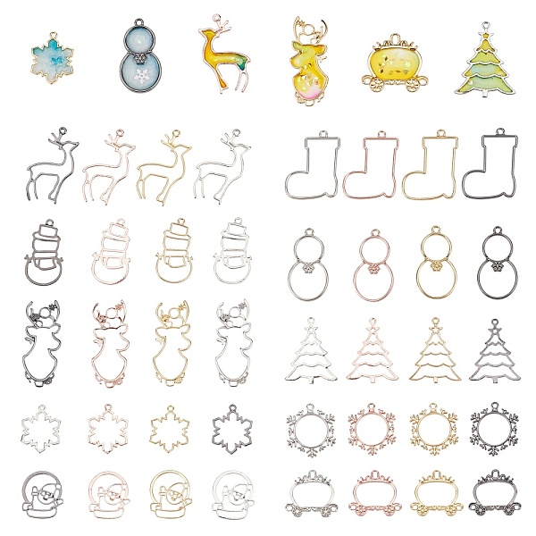 PandaHall Christmas Alloy Open Back Bezel Pendants, For DIY Epoxy Resin, Pressed Flower Jewelry, Mixed Shapes, Mixed Color...
PandaHall Christmas Alloy Open Back Bezel Pendants, For DIY Epoxy Resin, Pressed Flower Jewelry, Mixed Shapes, Mixed Color...
