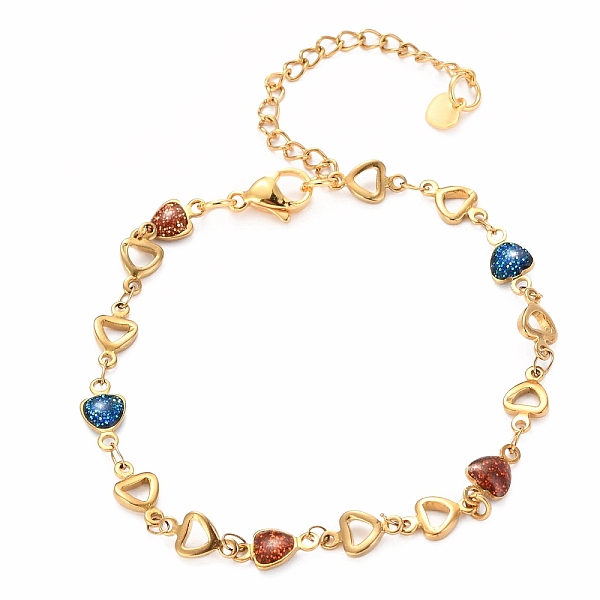 PandaHall 304 Stainless Steel Link Bracelets, with Resin and Lobster Claw Clasps, Heart, Colorful, Golden, 7-3/4 inch(19.8cm) 304 Stainless...
PandaHall 304 Stainless Steel Link Bracelets, with Resin and Lobster Claw Clasps, Heart, Colorful, Golden, 7-3/4 inch(19.8cm) 304 Stainless...