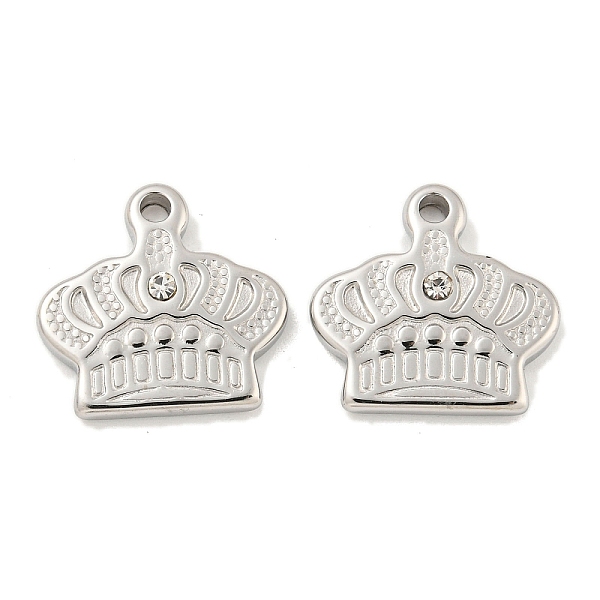 PandaHall 304 Stainless Steel Rhinestone Pendants, Crown Charm, Stainless Steel Color, 14.5x15x3mm, Hole: 1.6mm Stainless Steel+Rhinestone..., Clear
PandaHall 304 Stainless Steel Rhinestone Pendants, Crown Charm, Stainless Steel Color, 14.5x15x3mm, Hole: 1.6mm Stainless Steel+Rhinestone..., Clear