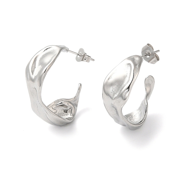 PandaHall 304 Stainless Steel Round Stud Earrings, Half Hoop Earrings, Stainless Steel Color, 24x9~10mm 304 Stainless Steel Round
PandaHall 304 Stainless Steel Round Stud Earrings, Half Hoop Earrings, Stainless Steel Color, 24x9~10mm 304 Stainless Steel Round