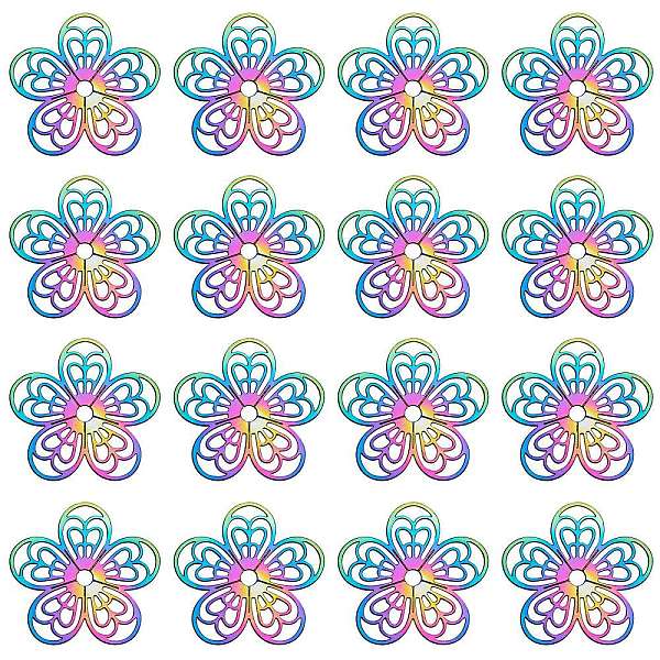 PandaHall 201 Stainless Steel Filigree Pendants, Etched Metal Embellishments, Flower, Rainbow Color, 18x0.3mm, Hole: 2mm, 20pcs/box 201...
PandaHall 201 Stainless Steel Filigree Pendants, Etched Metal Embellishments, Flower, Rainbow Color, 18x0.3mm, Hole: 2mm, 20pcs/box 201...