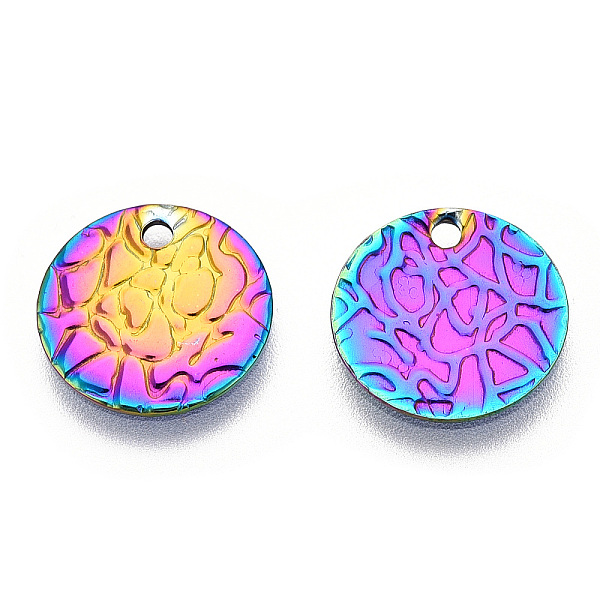 PandaHall Ion Plating(IP) 304 Stainless Steel Charms, Textured, Flat Round Charm, Rainbow Color, 12x0.8mm, Hole: 1.4mm 304 Stainless Steel...
PandaHall Ion Plating(IP) 304 Stainless Steel Charms, Textured, Flat Round Charm, Rainbow Color, 12x0.8mm, Hole: 1.4mm 304 Stainless Steel...
