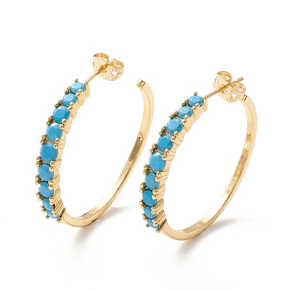PandaHall Cubic Zirconia C-shape Stud Earrings, Real 18K Gold Plated Brass Half Hoop Earrings for Women, Cadmium Free & Lead Free, Sky Blue...
PandaHall Cubic Zirconia C-shape Stud Earrings, Real 18K Gold Plated Brass Half Hoop Earrings for Women, Cadmium Free & Lead Free, Sky Blue...