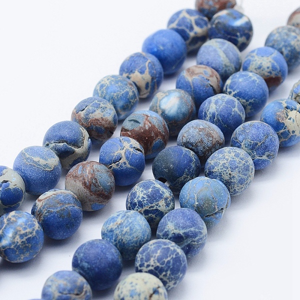 PandaHall Natural Imperial Jasper Beads Strands, Dyed, Frosted, Round, Dodger Blue, 8mm, Hole: 1mm, about 51pcs/strand, 15.3 inch(39cm)...
PandaHall Natural Imperial Jasper Beads Strands, Dyed, Frosted, Round, Dodger Blue, 8mm, Hole: 1mm, about 51pcs/strand, 15.3 inch(39cm)...
