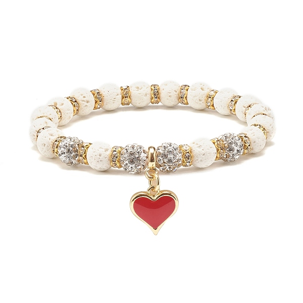 PandaHall Natural Lava Rock Stretch Bracelet with Rhinestone Beads, Essential Oil Gemstone Bracelet with Heart Charm for Women, White, Inner...
PandaHall Natural Lava Rock Stretch Bracelet with Rhinestone Beads, Essential Oil Gemstone Bracelet with Heart Charm for Women, White, Inner...