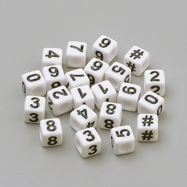 PandaHall Opaque Acrylic European Beads, Large Hole Beads, Cube with Number, White, 6x6x6mm, Hole: 4mm, about 3000pcs/500g Acrylic Cube...
PandaHall Opaque Acrylic European Beads, Large Hole Beads, Cube with Number, White, 6x6x6mm, Hole: 4mm, about 3000pcs/500g Acrylic Cube...