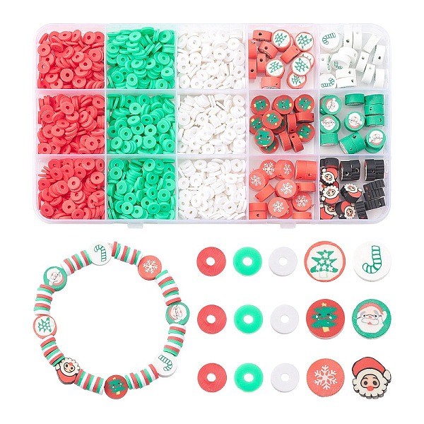 PandaHall 9 Style Christmas Handmade Polymer Clay Beads, Flat Round with Mixed Shapes, Mixed Color, 6~11x6~11.5x1~5mm, Hole: 1.4~2mm Polymer..., Multicolor
PandaHall 9 Style Christmas Handmade Polymer Clay Beads, Flat Round with Mixed Shapes, Mixed Color, 6~11x6~11.5x1~5mm, Hole: 1.4~2mm Polymer..., Multicolor