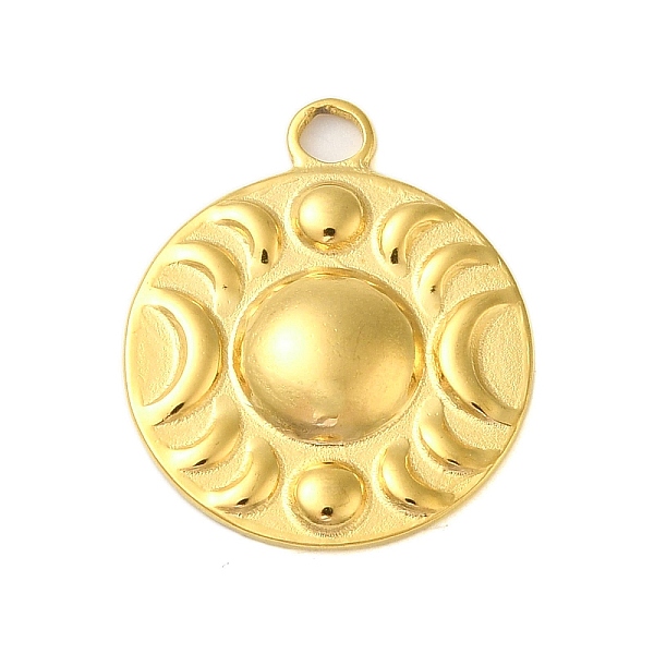 PandaHall Ion Plating(IP) 304 Stainless Steel Pendants, Flat Round with Moon Charm, Real 18K Gold Plated, 24x20x3mm, Hole: 3mm 304 Stainless...
PandaHall Ion Plating(IP) 304 Stainless Steel Pendants, Flat Round with Moon Charm, Real 18K Gold Plated, 24x20x3mm, Hole: 3mm 304 Stainless...