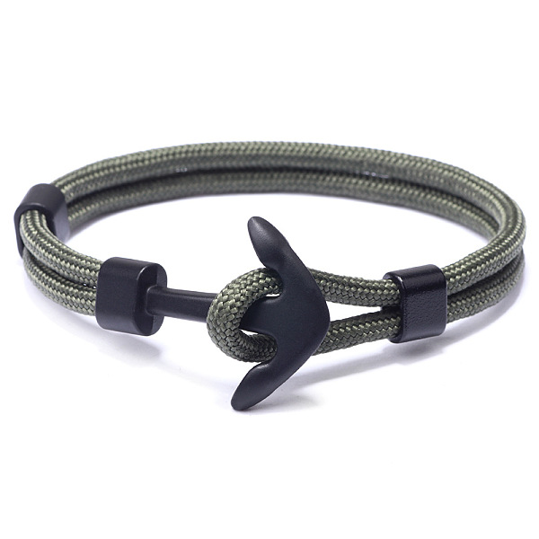 PandaHall Polyester Cord Multi-strand Bracelets, with Alloy Anchor Clasps, Gunmetal, Dark Olive Green, 21cm Alloy Green
PandaHall Polyester Cord Multi-strand Bracelets, with Alloy Anchor Clasps, Gunmetal, Dark Olive Green, 21cm Alloy Green