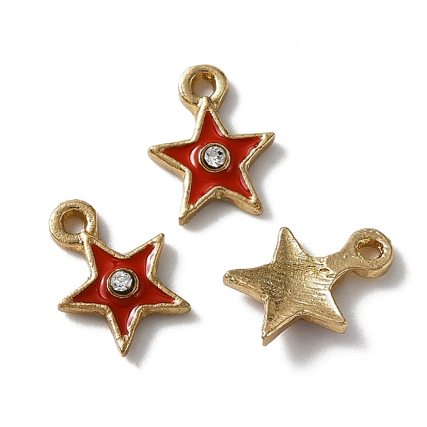 PandaHall Zinc Alloy Enamel Charms, with Rhinestone, Light Gold, Star, Red, 11.5x9x2.2mm, Hole: 1.2mm Alloy Rhinestone+Enamel Star Red
PandaHall Zinc Alloy Enamel Charms, with Rhinestone, Light Gold, Star, Red, 11.5x9x2.2mm, Hole: 1.2mm Alloy Rhinestone+Enamel Star Red