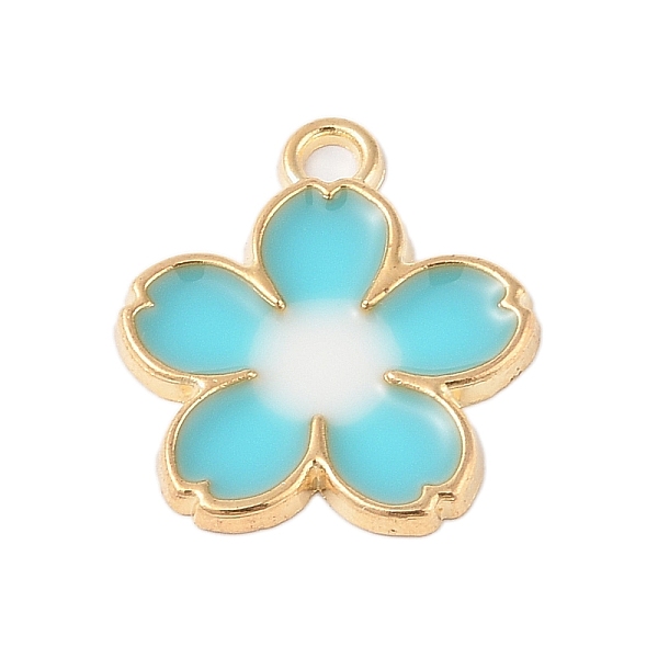 PandaHall Rack Plating Alloy Pendants, with Enamel, Golden, Flower Charm, Cyan, 27.5x24x2mm, Hole: 3mm Alloy+Enamel Flower Cyan
PandaHall Rack Plating Alloy Pendants, with Enamel, Golden, Flower Charm, Cyan, 27.5x24x2mm, Hole: 3mm Alloy+Enamel Flower Cyan