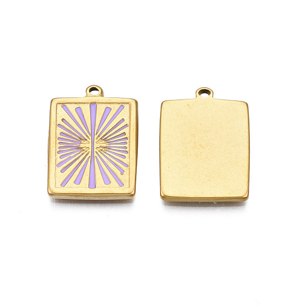 PandaHall 304 Stainless Steel Enamel Pendants, Real 18K Gold Plated, Rectangle with Sun, Lilac, 21x15.5x2mm, Hole: 1.4mm Stainless..., Purple
PandaHall 304 Stainless Steel Enamel Pendants, Real 18K Gold Plated, Rectangle with Sun, Lilac, 21x15.5x2mm, Hole: 1.4mm Stainless..., Purple
