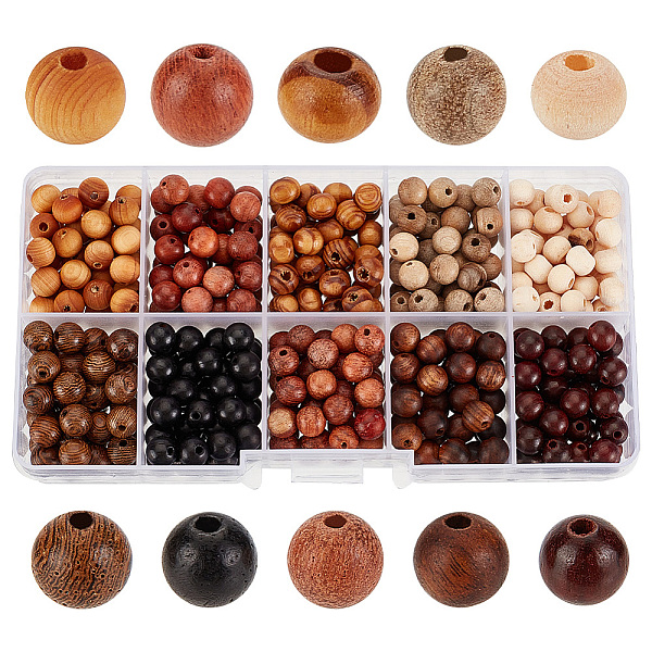 PandaHall Natural Wood Beads Sets, Round, Mixed Color, 6~6.5mm, Hole: 1~2mm, 50pcs/style, 10 styles, 500pcs/box Wood Round Multicolor
PandaHall Natural Wood Beads Sets, Round, Mixed Color, 6~6.5mm, Hole: 1~2mm, 50pcs/style, 10 styles, 500pcs/box Wood Round Multicolor