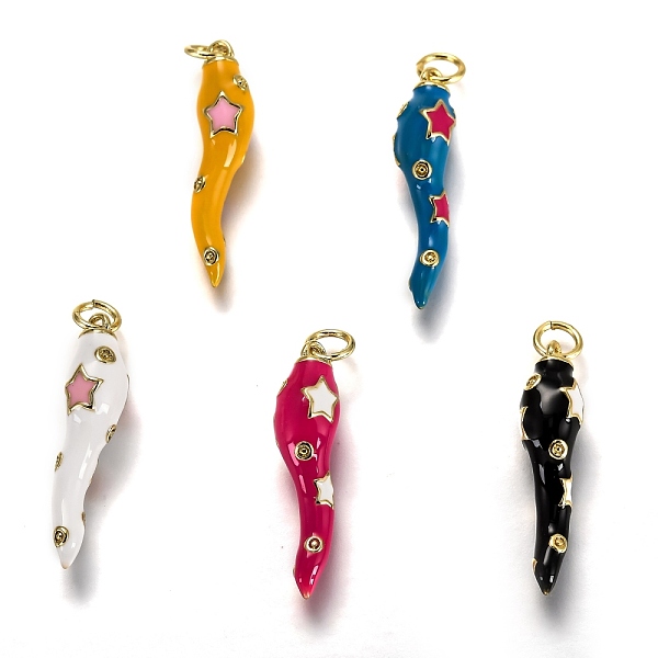 PandaHall Brass Enamel Pendants, Long-Lasting Plated, Real 18K Gold Plated, Horn of Plenty, Italian Horn Cornicello, Mixed Color, 26x6x6mm..., Multicolor
PandaHall Brass Enamel Pendants, Long-Lasting Plated, Real 18K Gold Plated, Horn of Plenty, Italian Horn Cornicello, Mixed Color, 26x6x6mm..., Multicolor