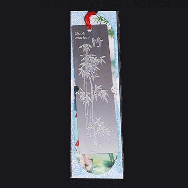 PandaHall Stainless Steel Bookmarks, with Polyester Tassel, Rectangle with Bamboo Pattern, Stainless Steel Color, 120x30x0.3mm Stainless...
PandaHall Stainless Steel Bookmarks, with Polyester Tassel, Rectangle with Bamboo Pattern, Stainless Steel Color, 120x30x0.3mm Stainless...