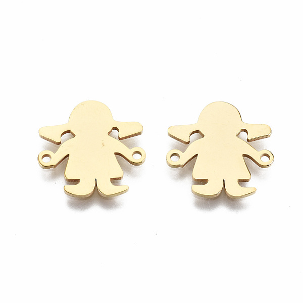 PandaHall 201 Stainless Steel Links Connectors, Laser Cut, Girl, Golden, 15x16x1mm, Hole: 1.2mm 201 Stainless Steel Human
PandaHall 201 Stainless Steel Links Connectors, Laser Cut, Girl, Golden, 15x16x1mm, Hole: 1.2mm 201 Stainless Steel Human
