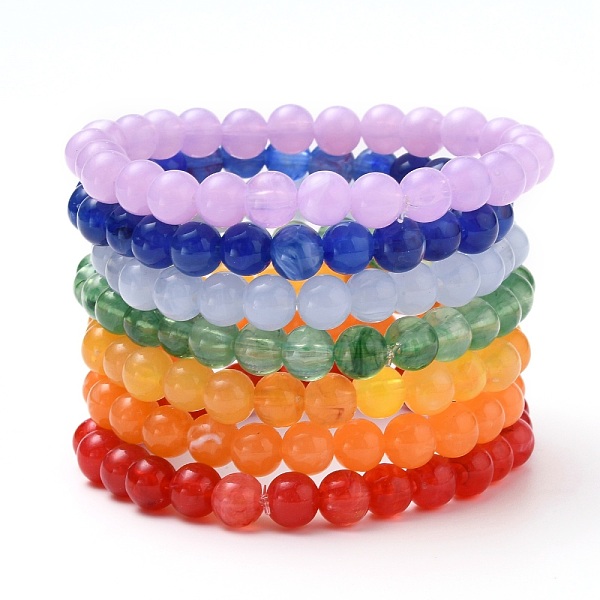 PandaHall Chakra Jewelry, Acrylic Stretch Beaded Bracelets Sets, Round, Mixed Color, Inner Diameter: 2-1/8 inch(5.4cm), Bead: 8mm, 7pcs/set..., Multicolor
PandaHall Chakra Jewelry, Acrylic Stretch Beaded Bracelets Sets, Round, Mixed Color, Inner Diameter: 2-1/8 inch(5.4cm), Bead: 8mm, 7pcs/set..., Multicolor