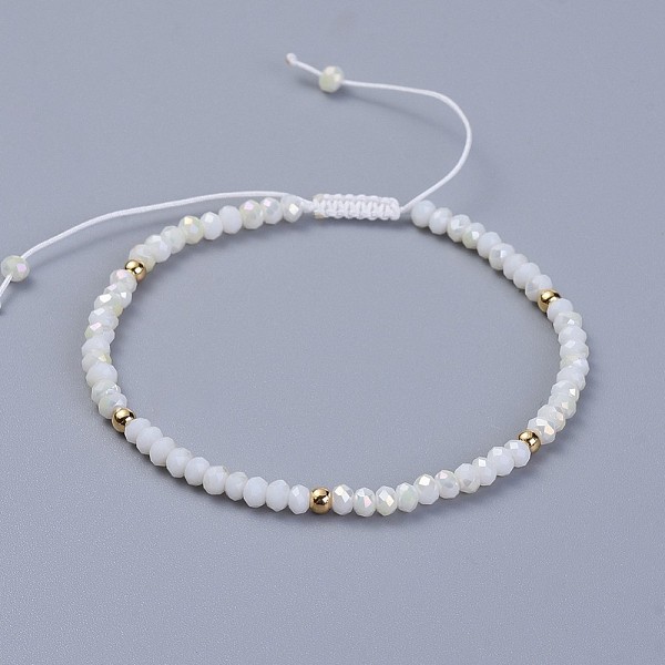 PandaHall Electroplate Glass Braided Beads Bracelets, with Nylon Thread and Brass Beads, Golden, 2-1/8 inch~3-1/4 inch(5.5~8.35cm) Glass..., White
PandaHall Electroplate Glass Braided Beads Bracelets, with Nylon Thread and Brass Beads, Golden, 2-1/8 inch~3-1/4 inch(5.5~8.35cm) Glass..., White