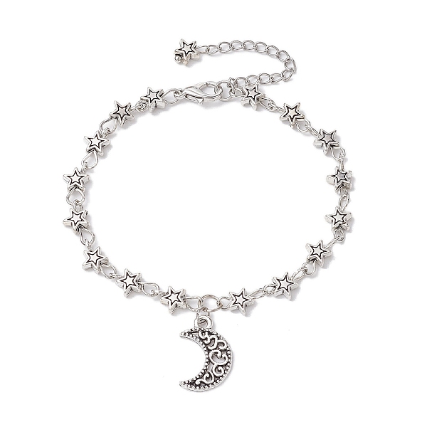 PandaHall Tibetan Style Alloy Charm Bracelets, with Flower Link Chains, Moon, 7-1/8 inch(18cm), Moon: 18x12mm Alloy Moon
PandaHall Tibetan Style Alloy Charm Bracelets, with Flower Link Chains, Moon, 7-1/8 inch(18cm), Moon: 18x12mm Alloy Moon