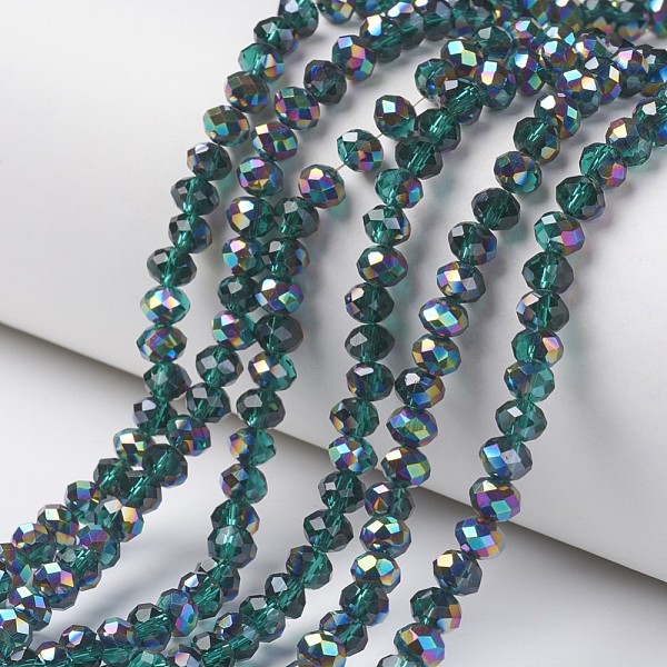 PandaHall Electroplate Transparent Glass Beads Strands, Half Multi-color Plated, Faceted, Rondelle, Green, 6x5mm, Hole: 1mm, about...
PandaHall Electroplate Transparent Glass Beads Strands, Half Multi-color Plated, Faceted, Rondelle, Green, 6x5mm, Hole: 1mm, about...