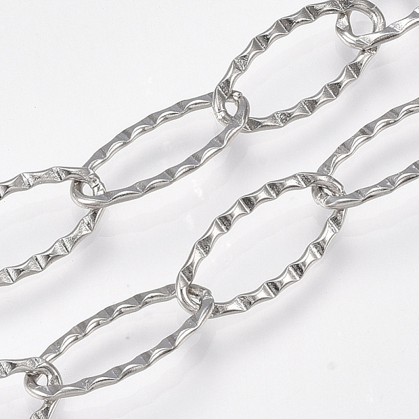 PandaHall 304 Stainless Steel Cable Chains, Soldered, Textured, Oval, Stainless Steel Color, 20x10x1mm 304 Stainless Steel
PandaHall 304 Stainless Steel Cable Chains, Soldered, Textured, Oval, Stainless Steel Color, 20x10x1mm 304 Stainless Steel