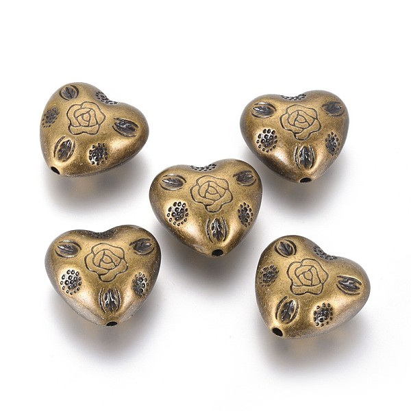 PandaHall CCB Plastic Beads, Heart with Rose, Antique Bronze, 25.5x27.5x15.5mm, Hole: 2.5mm Plastic Heart
PandaHall CCB Plastic Beads, Heart with Rose, Antique Bronze, 25.5x27.5x15.5mm, Hole: 2.5mm Plastic Heart