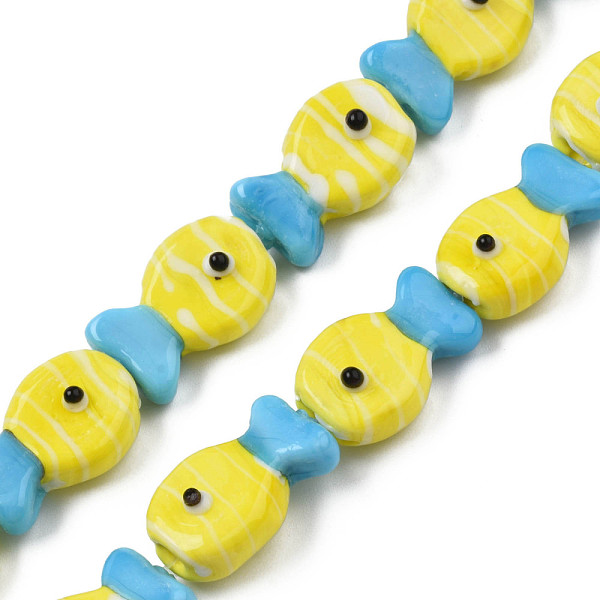PandaHall Handmade Lampwork Beads Strands, Fish, Yellow, 19~20x12.5x9mm, Hole: 0.8mm, about 25pcs/strand, 18.90 inch(48cm) Lampwork Fish...
PandaHall Handmade Lampwork Beads Strands, Fish, Yellow, 19~20x12.5x9mm, Hole: 0.8mm, about 25pcs/strand, 18.90 inch(48cm) Lampwork Fish...