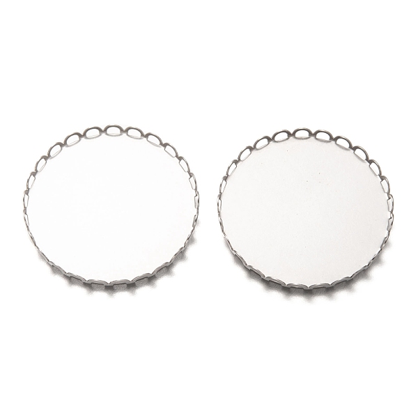 PandaHall 304 Stainless Steel Cabochon Settings, Lace Edge Bezel Cups, Flat Round, Stainless Steel Color, Tray: 30mm, 31x2.4mm 304...
PandaHall 304 Stainless Steel Cabochon Settings, Lace Edge Bezel Cups, Flat Round, Stainless Steel Color, Tray: 30mm, 31x2.4mm 304...