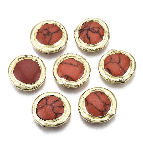 PandaHall Dyed Synthetic Turquoise Beads, Edge Golden Plated, Flat Round, Indian Red, 19~20x5~6mm, Hole: 0.9mm Synthetic Turquoise Flat...
PandaHall Dyed Synthetic Turquoise Beads, Edge Golden Plated, Flat Round, Indian Red, 19~20x5~6mm, Hole: 0.9mm Synthetic Turquoise Flat...