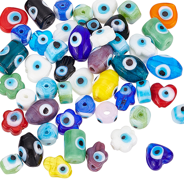 PandaHall PH 50pcs Evil Eye Beads, Handmade Lampwork Spacer Beads Bracelet Connector Beads Craft Beads for DIY Bracelets Earrings Necklace..., Multicolor
PandaHall PH 50pcs Evil Eye Beads, Handmade Lampwork Spacer Beads Bracelet Connector Beads Craft Beads for DIY Bracelets Earrings Necklace..., Multicolor