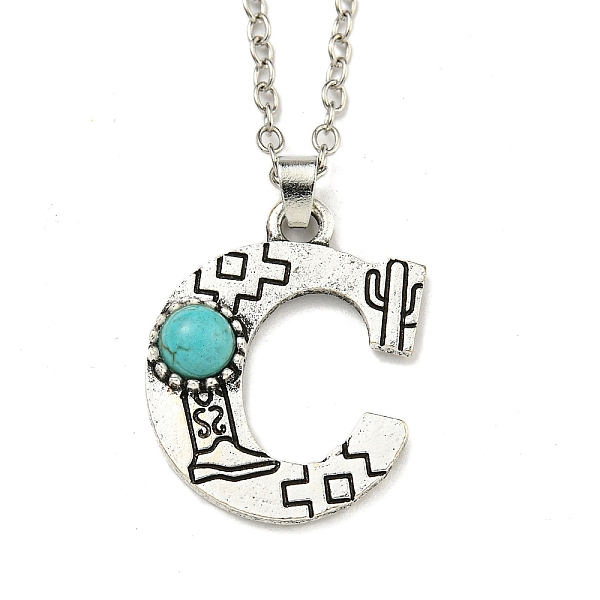 PandaHall Letter A~Z Antique Silver Plated Alloy with Synthetic Turquoise Pendant Necklaces, with Iron Cable Chains, Letter C, 18.70 inch...
PandaHall Letter A~Z Antique Silver Plated Alloy with Synthetic Turquoise Pendant Necklaces, with Iron Cable Chains, Letter C, 18.70 inch...