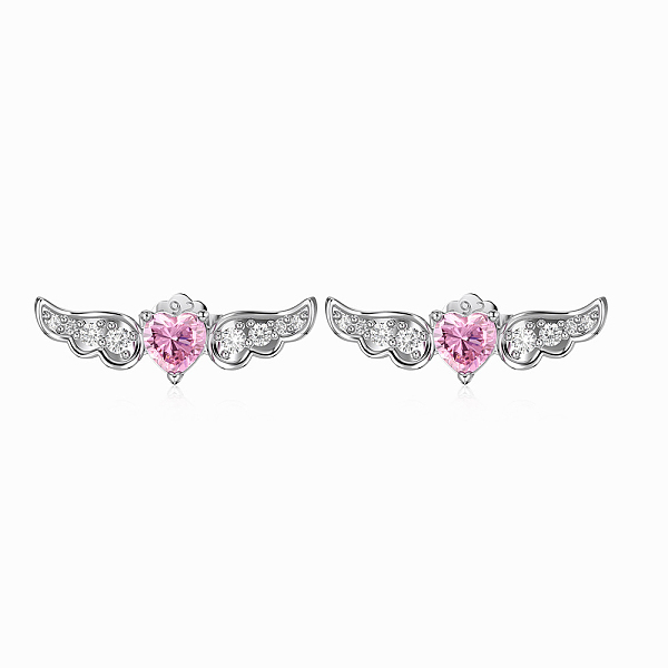 PandaHall Wing Rhodium Plated 925 Sterling Silver Micro Pave Cubic Zirconia Stud Earrings for Women, Platinum, 6x17mm Sterling Silver Wing..., Pink
PandaHall Wing Rhodium Plated 925 Sterling Silver Micro Pave Cubic Zirconia Stud Earrings for Women, Platinum, 6x17mm Sterling Silver Wing..., Pink