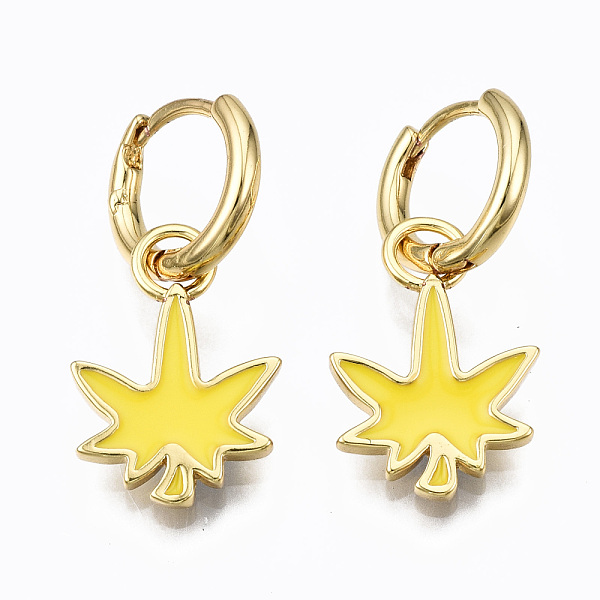 PandaHall Brass Enamel Huggie Hoop Earrings, Nickel Free, Real 16K Gold Plated, Maple Leaf, Yellow, 27x13mm, Pin: 1mm Brass Leaf Yellow
PandaHall Brass Enamel Huggie Hoop Earrings, Nickel Free, Real 16K Gold Plated, Maple Leaf, Yellow, 27x13mm, Pin: 1mm Brass Leaf Yellow