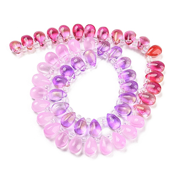 PandaHall Transparent Glass Beads Strands, Segmented Multi-color Beads, Top Drilled, Teardrop, Lilac, 9x6x5mm, Hole: 1mm, about..., Purple
PandaHall Transparent Glass Beads Strands, Segmented Multi-color Beads, Top Drilled, Teardrop, Lilac, 9x6x5mm, Hole: 1mm, about..., Purple
