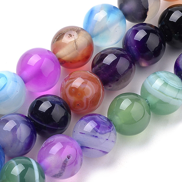 PandaHall Natural Striped Agate/Banded Agate Beads Strands, Dyed, Round, Mixed Color, 6mm, Hole: 1mm, about 63pcs/strand, 14.96 inch Banded..., Multicolor
PandaHall Natural Striped Agate/Banded Agate Beads Strands, Dyed, Round, Mixed Color, 6mm, Hole: 1mm, about 63pcs/strand, 14.96 inch Banded..., Multicolor