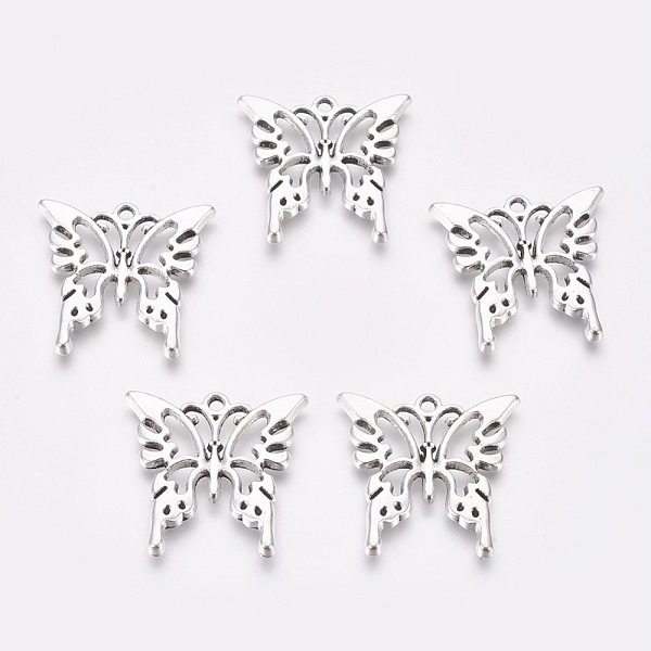 PandaHall Tibetan Style Alloy Pendants, Lead Free and Cadmium Free, Antique Silver, Butterfly, 25x26x2mm, Hole: 2mm Alloy Butterfly
PandaHall Tibetan Style Alloy Pendants, Lead Free and Cadmium Free, Antique Silver, Butterfly, 25x26x2mm, Hole: 2mm Alloy Butterfly