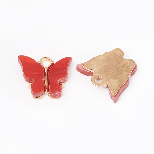 PandaHall Acrylic Charms, with Alloy Findings, Butterfly, Golden, Red, 12.5x14.5x2.5mm, Hole: 1.5mm Alloy+Acrylic Butterfly Red
PandaHall Acrylic Charms, with Alloy Findings, Butterfly, Golden, Red, 12.5x14.5x2.5mm, Hole: 1.5mm Alloy+Acrylic Butterfly Red