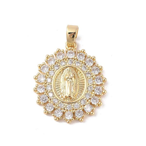 PandaHall Brass Cubic Zirconia Pendants, Long-Lasting Plated, Flat Round with Holy Virgin Charms, Golden, Clear, 26x22.5x3mm, Hole: 6x5mm...
PandaHall Brass Cubic Zirconia Pendants, Long-Lasting Plated, Flat Round with Holy Virgin Charms, Golden, Clear, 26x22.5x3mm, Hole: 6x5mm...
